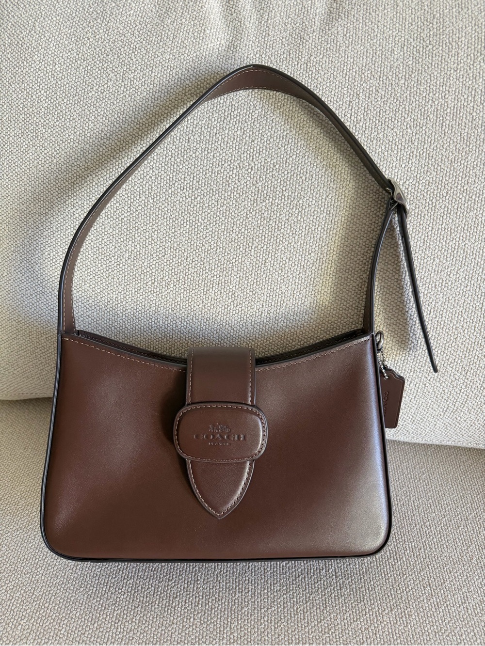 Coach Smooth Brown Leather Shoulder Bag